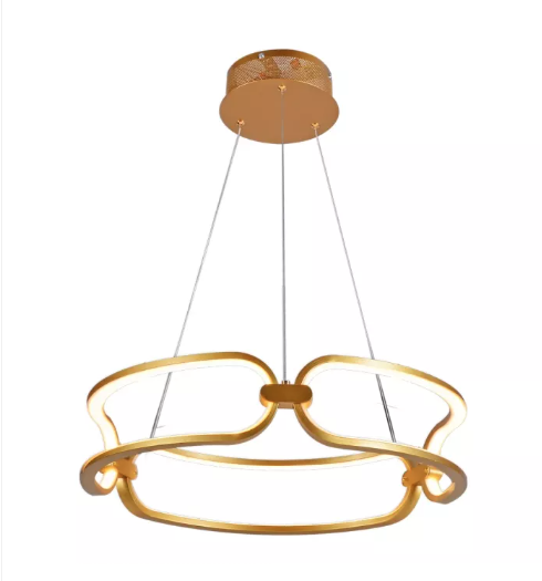 LED 3000K PENDENTE METAL+SILICONE BIVOLT DOURADO 60W
