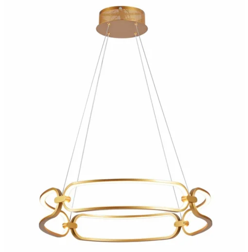 LED 3000K PENDENTE METAL+SILICONE BIVOLT DOURADO 80W