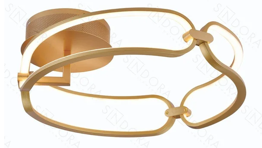 LED 3000K 60W PLAFON METAL+SILICONE BIVOLT DOURADO