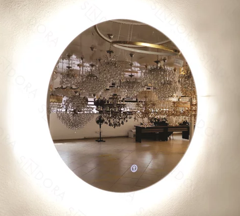 ESPELHO REDONDO METAL+VIDRO 55CM LED DIMERIZÁVEL 24W