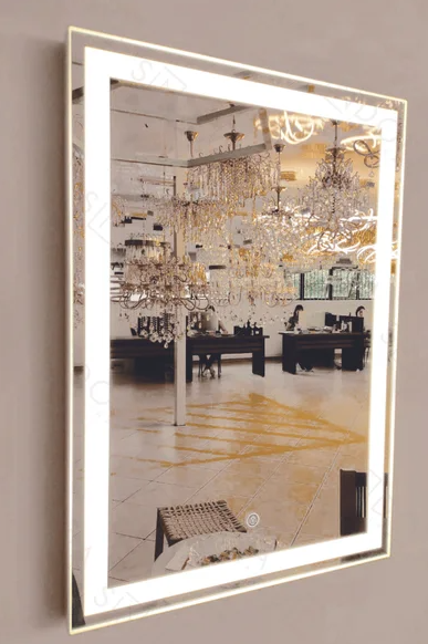 ESPELHO REDONDO METAL+VIDRO 46*66cm LED DIMERIZÁVEL 32W