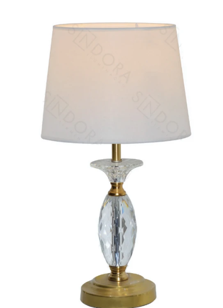 ABAJUR H480*250mm E27 BRONZE+BRANCO+FERRO+CRISTAL+CÚPULA BIVOLT
