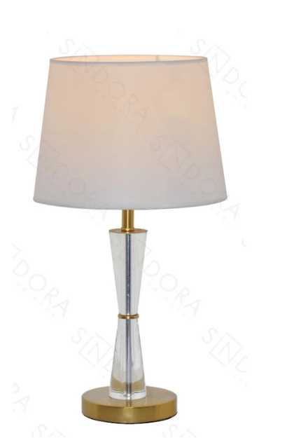 ABAJUR H560*300mm E27 BRONZE+BRANCO+FERRO+CRISTAL+CÚPULA BIVOLT