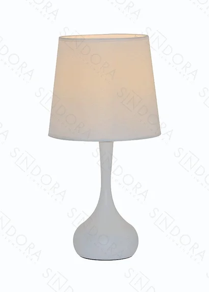 ABAJUR H30*250mm FERRO+CÚPULA BIVOLT BRANCO+BRANCO