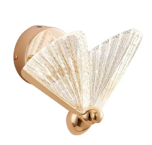 ARANDELA LED 6W METAL+CRISTAL DOURADO