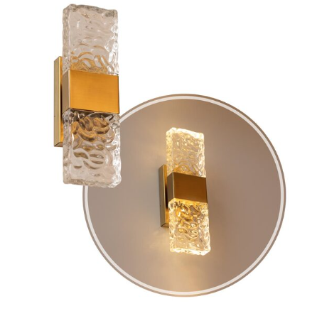 ARANDELA 90*90*290mm BRONZE LED*6W ALUMINIO+CRISTAL BIVOLT