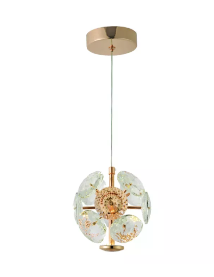 PENDENTE LED*5W ALUMINIO+CRISTAL BIVOLT DOURADO