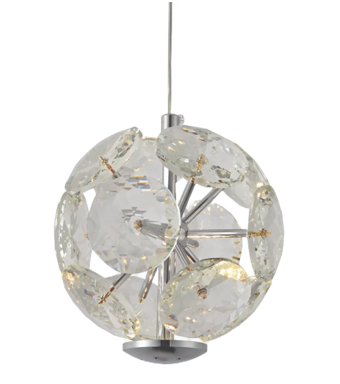 PENDENTE LED*5W ALUMINIO+CRISTAL BIVOLT CROMADO