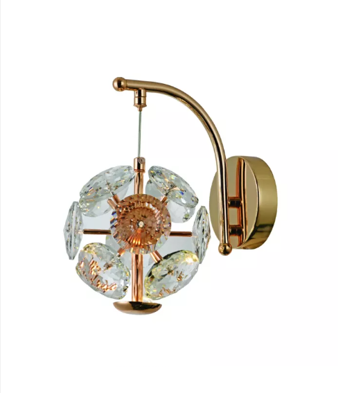 ARANDELA LED*5W ALUMINIO+CRISTAL BIVOLT DOURADO