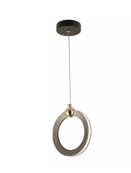 PENDENTE D170*170mm PRETO LED*9W ALUMINIO+ACRILICO BIVOLT