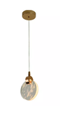 PENDENTE 130*H160mm DOURADO LED 5W 3000K ALUMINIO+CRISTAL BIVOLT