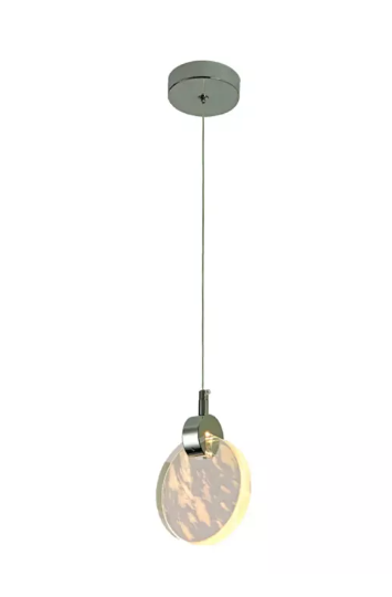 PENDENTE 130*H160MM CROMADO LED 5W 3000KALUMINIO+CRISTAL BIVOLT