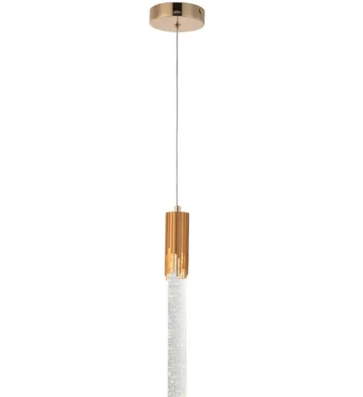 PENDENTE 3.5x36CM 5W 3000K METAL/CRISTAL DOURADO BIVOLT