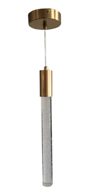 PENDENTE LED*5W METAL+CRISTAL BIVOLT DOURADO