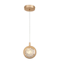 PENDENTE 12CM 6W 3000K METAL/CRISTAL DOURADO BIVOLT
