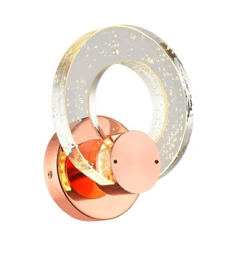 ARANDELA METAL+CRISTAL ROSE 15X15CM LED 5W 3000K BIVOLT