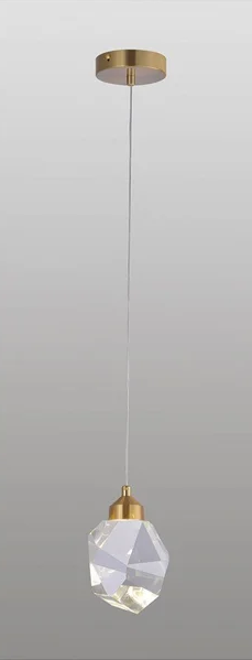 PENDENTE 10CM 5W 3000K METAL/CRISTAL ROSE BIVOLT