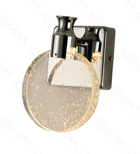 ARANDELA 130*H160mm CROMADO LED 5W 3000K ALUMINIO+CRISTAL BIVOLT