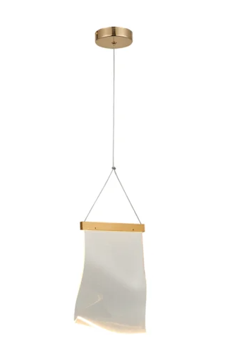 PENDENTE 18X30CM 5W 3000K METAL / ACRILICO DOURADO BIVOLT