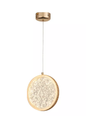 PENDENTE 20CM 5W 3000K METAL+CRISTAL DOURADO BIVOLT