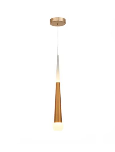 PENDENTE 5.5X43CM 5W 3000K METAL+ACRILICO DOURADO BIVOLT