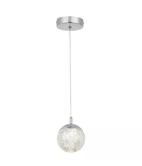 PENDENTE LED*5W ALUMINIO+CRISTAL BIVOLT CROMADO
