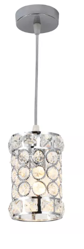 PENDENT METAL+CRISTAL CROMADO E14*1