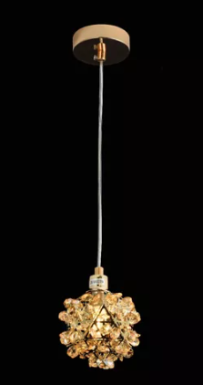 PENDENTE DOURADO 100*H1200mm METAL+CRISTAL G9*1 BIVOLT