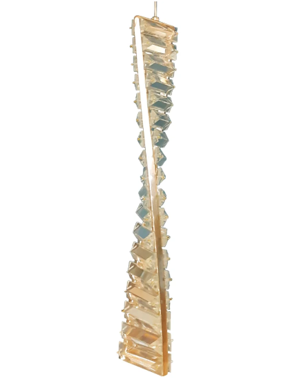 PENDENTE DOURADO 450MM FERRO+CRISTAL LED 9W 3000K BIVOLT