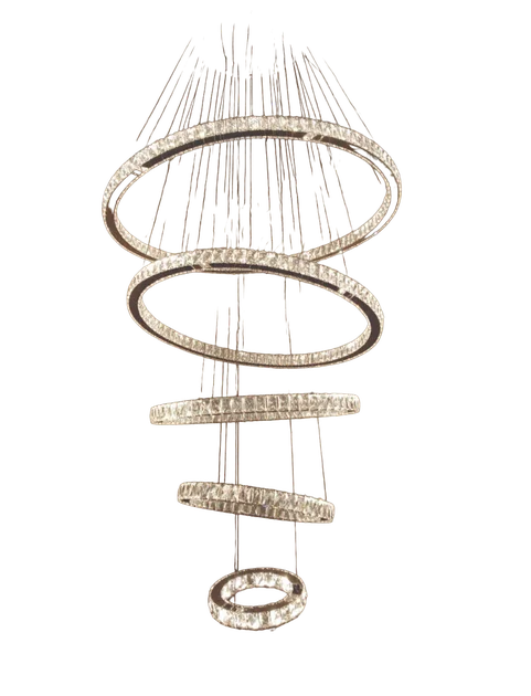 PENDENTE DOURADO 1000mm INOX+CRISTAL LED 125W 3000K BIVOLT