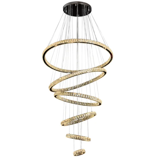 PENDENTE METAL+CRISTAL CROMADO LED 165W 3000K/6000K BIVOLT