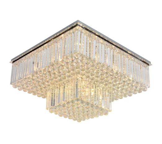 PLAFON METAL+CRISTAL CROMADO 3000K+6000 BIVOLT