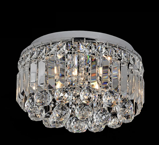 PLAFON METAL+CRISTAL CROMADO 400*H230MM G9*6