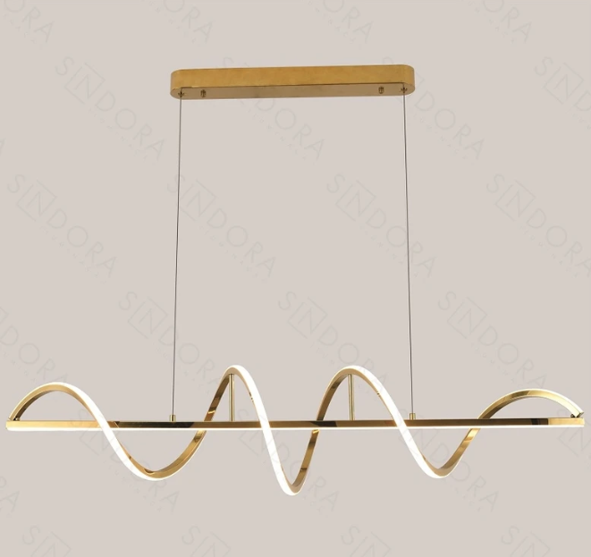 LED 3000K PENDENTE ALUMINIO BIVOLT DOURADO 53W
