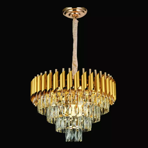 PENDENTE DOURADO METAL+CRISTAL BIVOLT