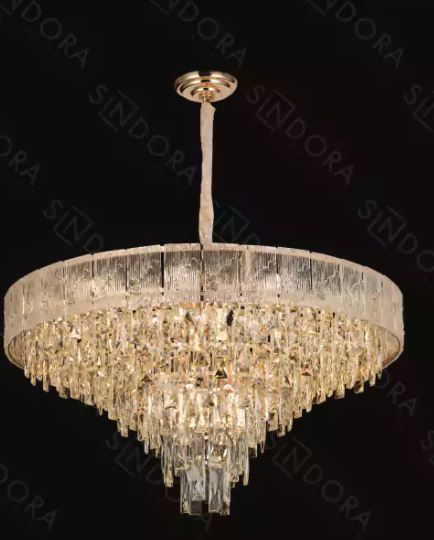 PENDENTE DOURADO METAL+CRISTAL 800*420 E14*18