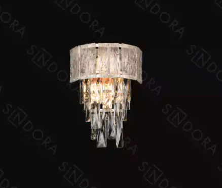 ARANDELA DOURADO E14*2 240*300MM METAL+CRISTAL