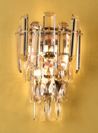 ARANDELA METAL+CRISTAL DOURADO D220*H460MM E14*4