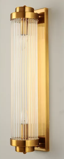 ARANDELA METAL+VIDRO BRONZE 110*400MM E14*2