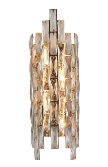 ARANDELA DOURADO FERRO+CRISTAL D150*500MM E14*4 BIVOLT