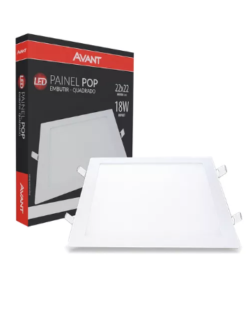 PAINEL/ EMBUTIR QUADRADO 22X22 4000K