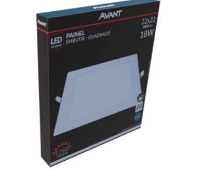 PAINEL EMBUTIR QUADRADO 40X40 3000K